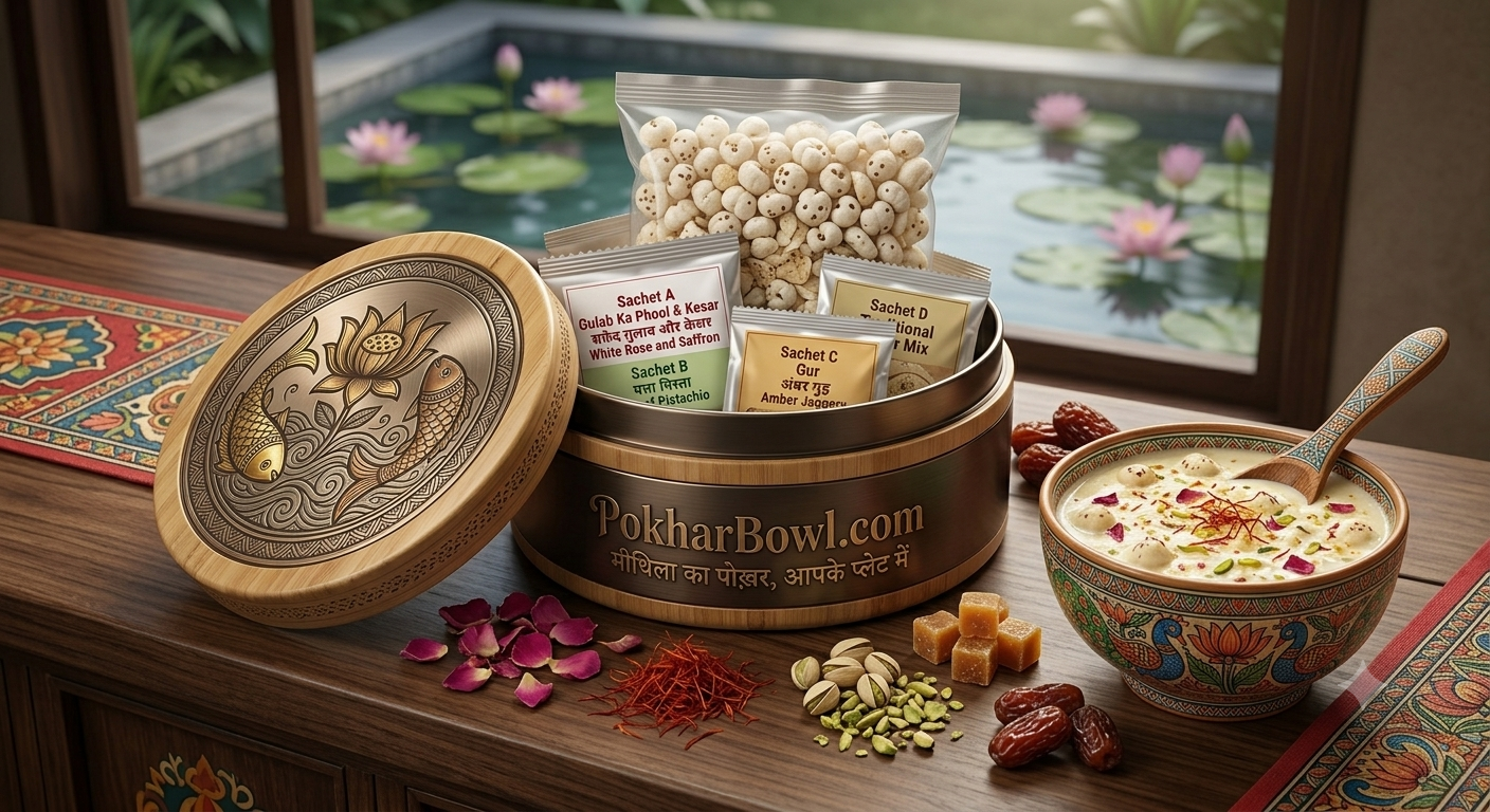 Opened Bamboo Canister and ingredients